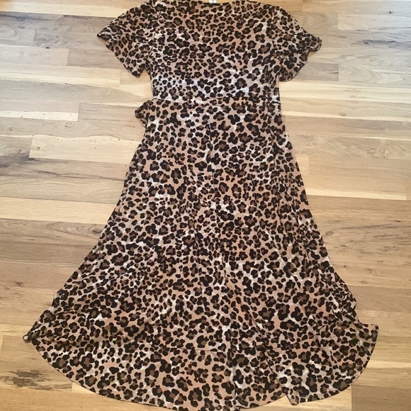 MOTHERHOOD Maternity Leopard Print High Low Flowy Nursing Wrap Dress Women’s M - Picture 15 of 15